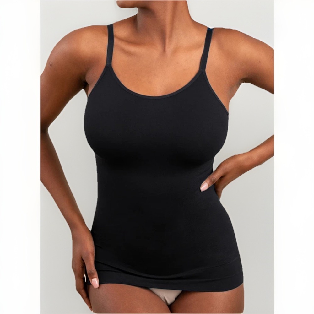 Shapermint Essentials All Day Every Day Scoop Neck Cami Large Black‎ Strap Tank